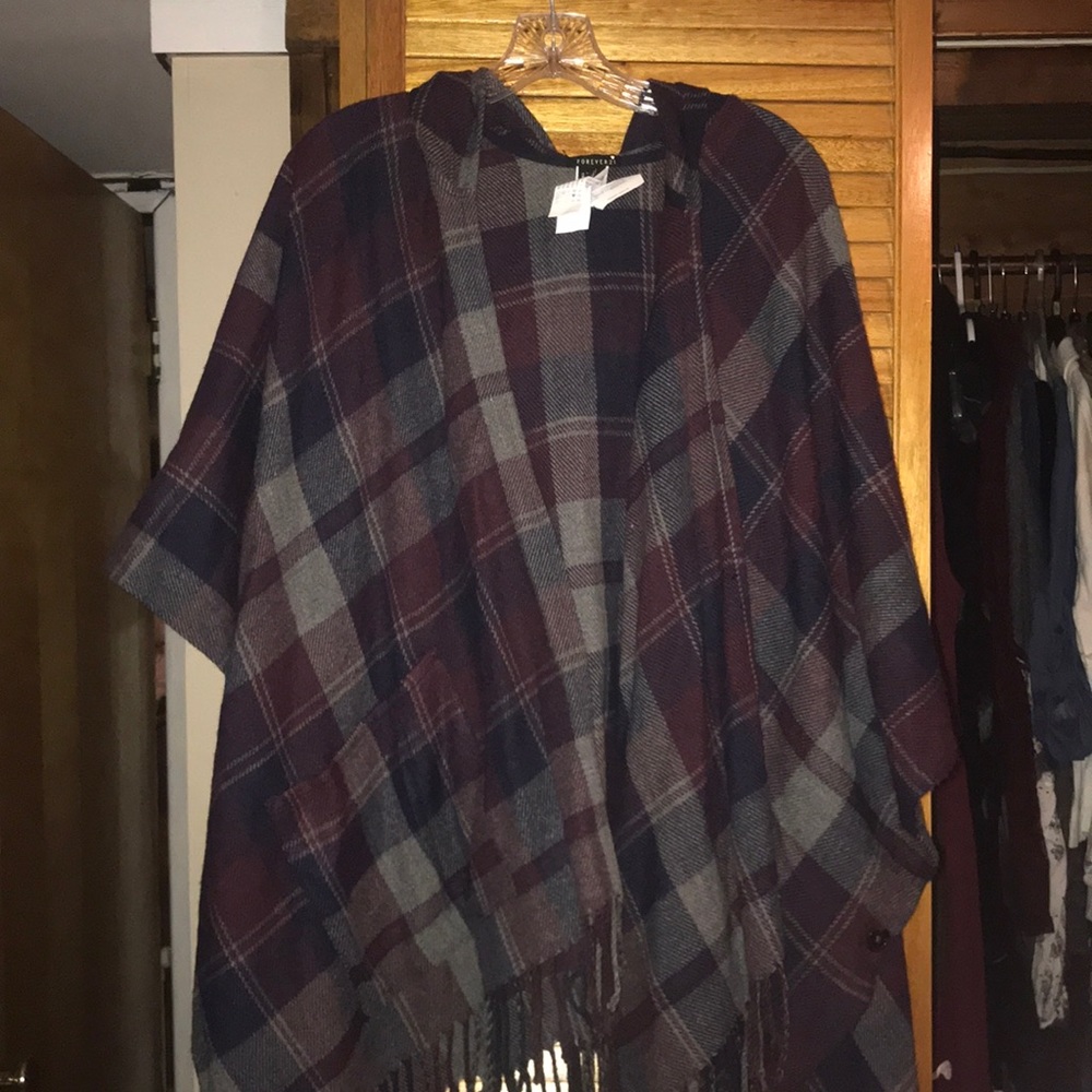 Forever 21 purple poncho